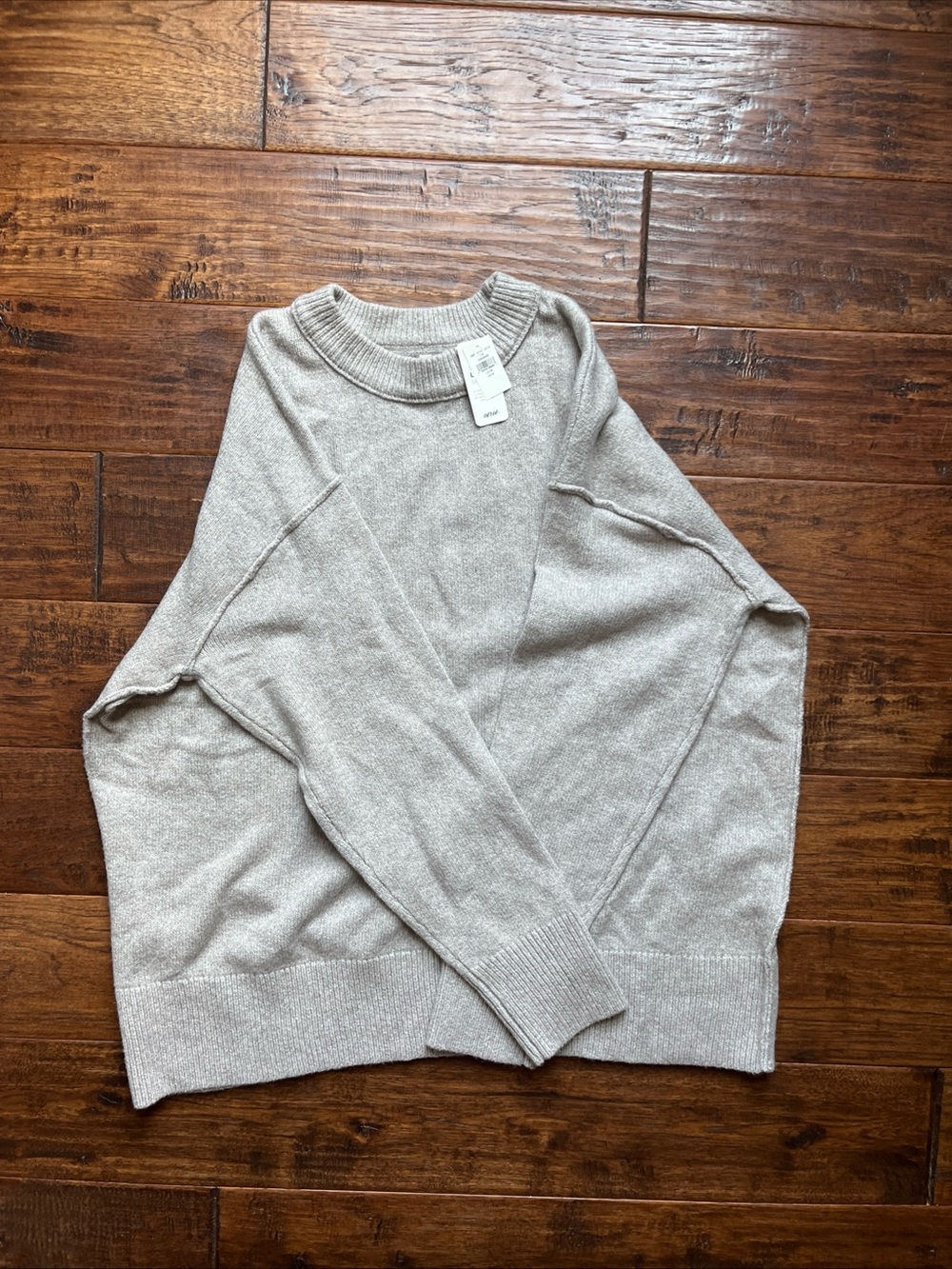 Aerie Super Soft Sweater M Beige Wool Knit Pullover Minimalist New York NWT